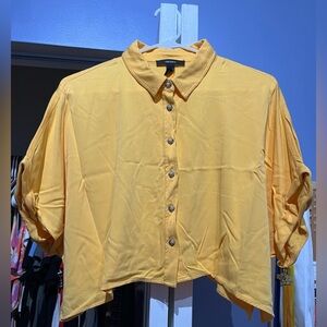 Button Down Cropped Shirt